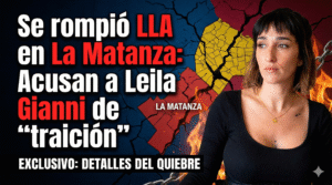 Miniatura de diario digital con foto de Leila Gianni y título sobre el quiebre de LLA en La Matanza y acusaciones de traición.