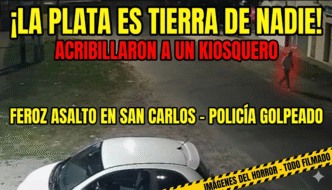 La Plata inseguridad brutal asalto motochorro en San Carlos donde acribillaron a un kiosquero de cuatro balazos y golpearon a un policía ante la ausencia del Estado.