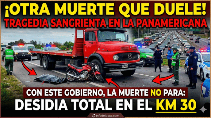 Accidente fatal en Panamericana kilómetro 30. Trágico choque de motociclista contra un camión en Tigre por desidia gubernamental y falta de controles.