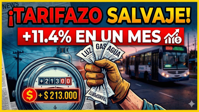 Tarifazo servicios públicos marzo 2026 AMBA Milei costo de vida familia argentina 213.000 pesos luz gas agua transporte aumento tarifas