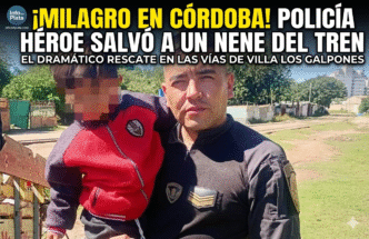 Policía héroe rescata a un niño de las vías del tren en Córdoba a centímetros de ser arrollado