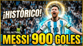 Lionel Messi celebrando gol de Selección Argentina 900 goles grito sagrado Info del Plata