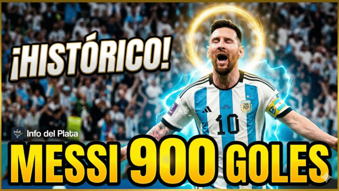Lionel Messi celebrando gol de Selección Argentina 900 goles grito sagrado Info del Plata