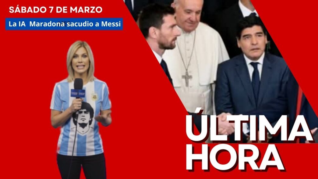 Video viral de Inteligencia Artificial donde Diego Maradona impide que Lionel Messi salude a Donald Trump ante la mirada del Papa Francisco.