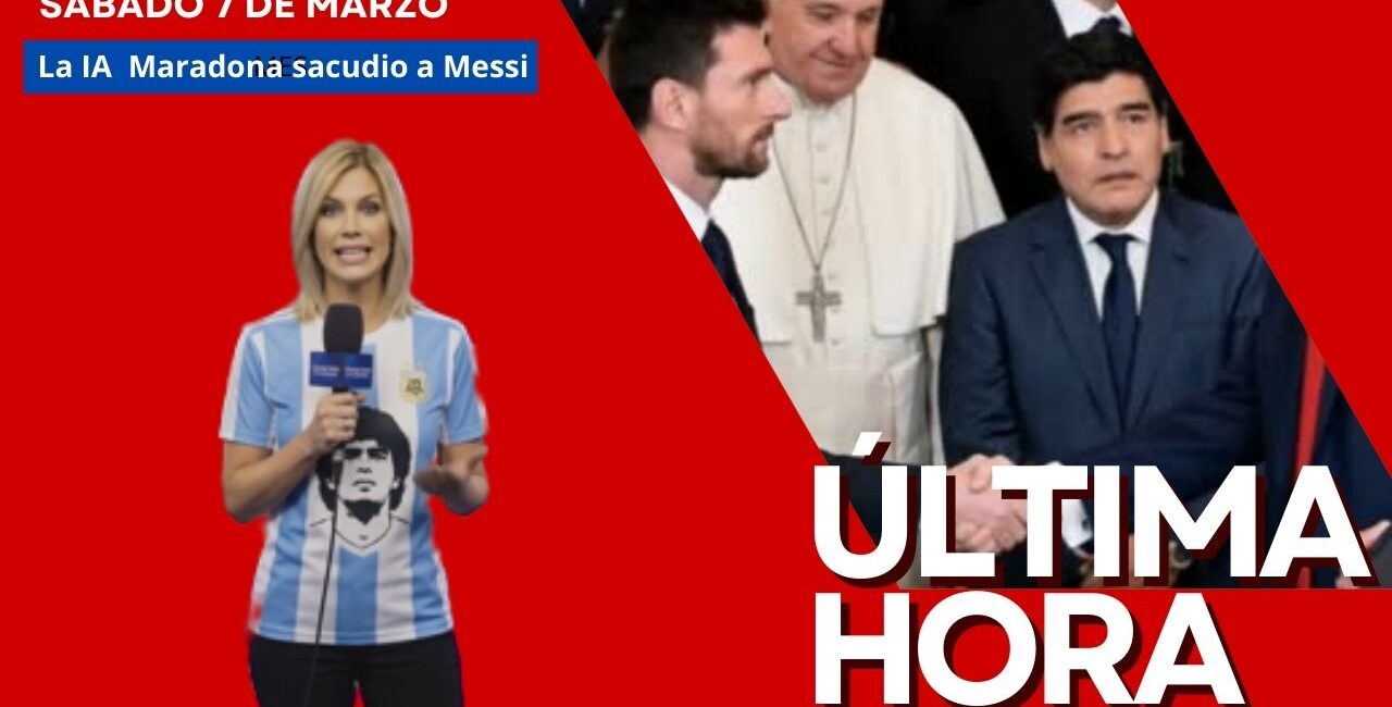 Video viral de Inteligencia Artificial donde Diego Maradona impide que Lionel Messi salude a Donald Trump ante la mirada del Papa Francisco.