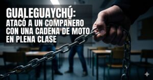 Ataque en escuela de Gualeguaychú: joven detenido tras golpear a sus compañeros con una cadena de moto en plena clase