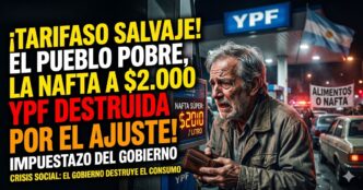 Jubilado desesperado con la billetera vacía frente a un surtidor de YPF. Tarifazo del Gobierno, aumento de nafta a 2000 pesos en mayo 2026 y profunda crisis social en Argentina.