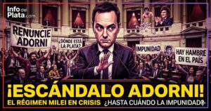 Manuel Adorni acorralado en el Congreso por el escándalo de su patrimonio y carteles de protesta, mientras el gobierno de Milei celebra con impunidad el ajuste al pueblo.