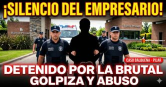 Empresario Federico Nicolás Balbuena detenido y esposado por la policía en un country de Luján, acusado de brutal golpiza y abuso sexual en Pilar.