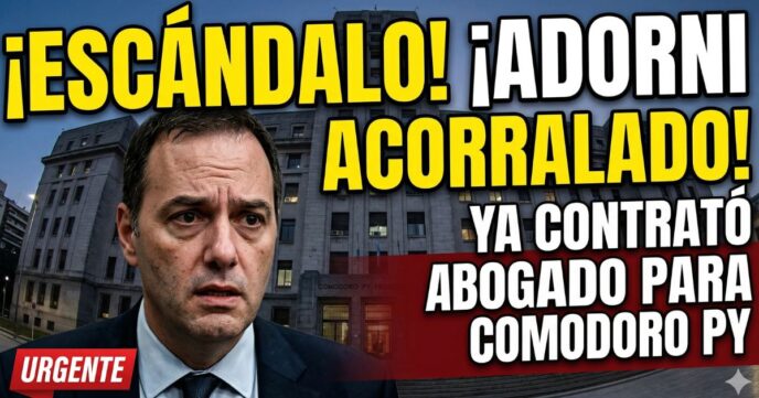 Manuel Adorni con cara de preocupación frente a los tribunales de Comodoro Py. Escándalo por enriquecimiento ilícito y corrupción en el gobierno de Javier Milei.