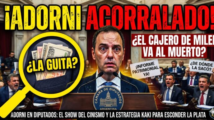 Manuel Adorni transpirando y acorralado en la Cámara de Diputados rindiendo cuentas por su enriquecimiento ilícito y los dólares de la casta libertaria.