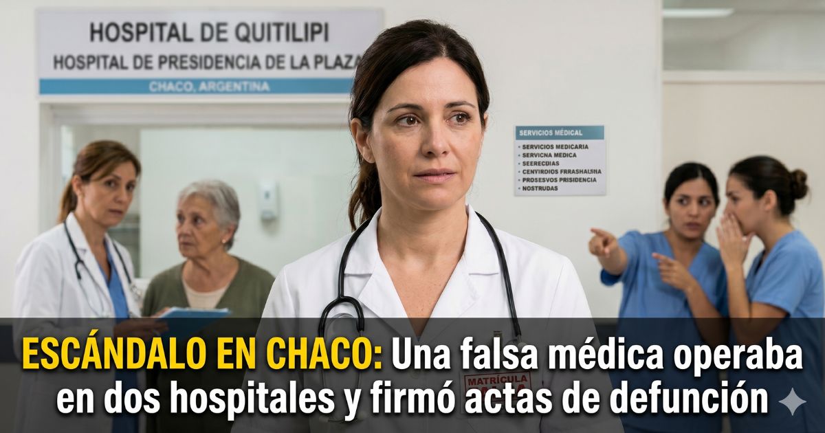 Falsa médica en Chaco descubierta en hospitales de Quitilipi y Presidencia de la Plaza con matrícula robada