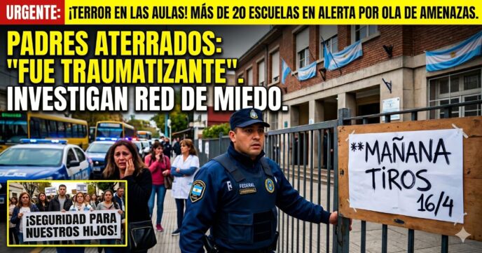 Amenazas de tiroteo en escuelas Argentina 2026: operativo policial en colegios por pánico a masacre escolar