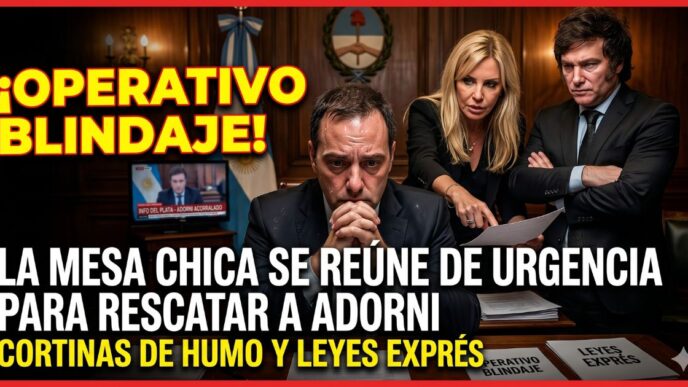 Reunión de urgencia de la mesa política de Javier y Karina Milei para blindar a Manuel Adorni en Casa Rosada ante el escándalo.