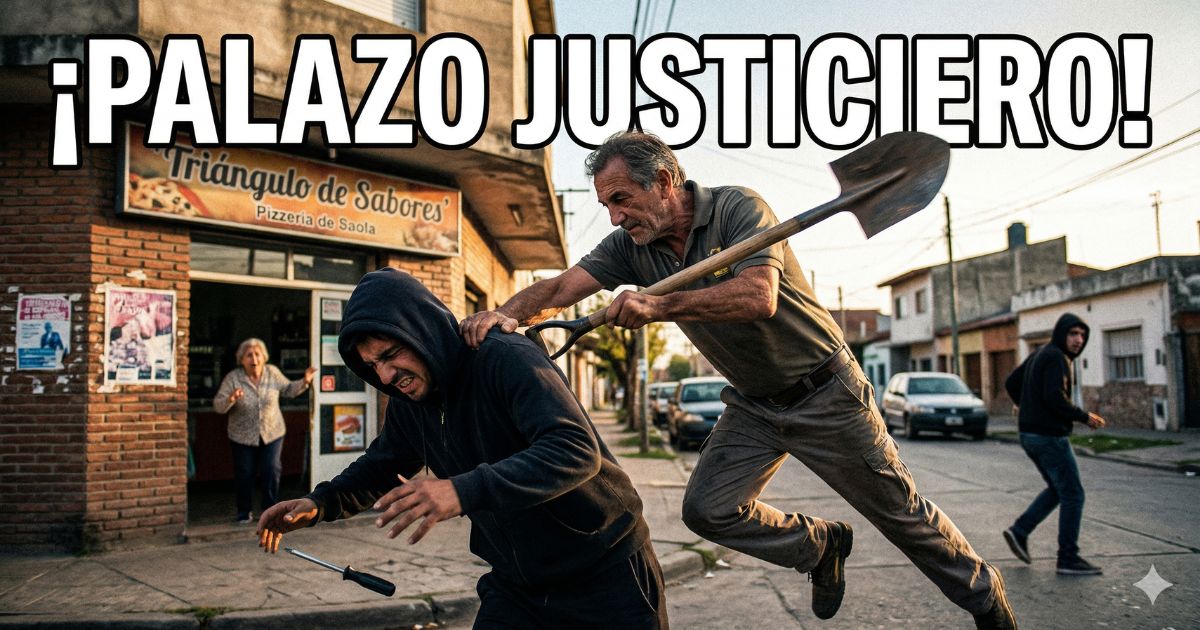 Vecino justiciero golpea con una pala a ladrón armado con un destornillador en robo a pizzería de Moreno