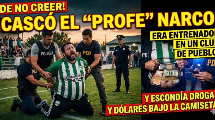 Detención del narco Gordo Axel camuflado como entrenador en el club Eduardo Hertz de Villa Mugueta Santa Fe operativo policial PDI
