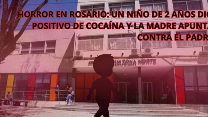 Fachada del Hospital de Niños Zona Norte en Rosario, lugar donde permanece internado el menor de 2 años intoxicado con cocaína.