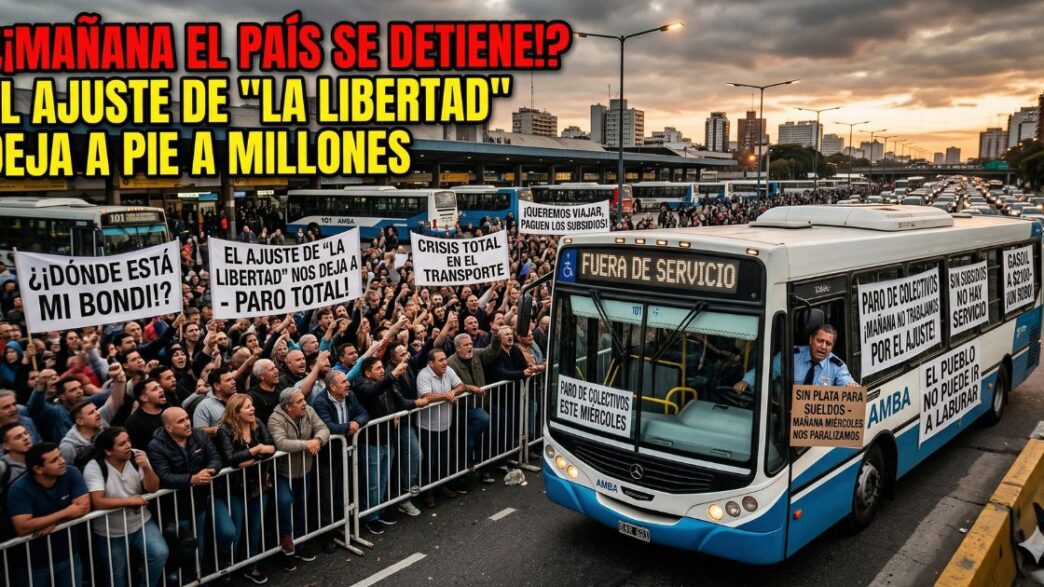 Paro total de colectivos en el AMBA este miércoles contra el ajuste del gobierno y retención de subsidios.