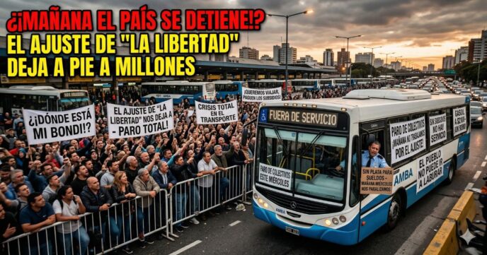 Paro total de colectivos en el AMBA este miércoles contra el ajuste del gobierno y retención de subsidios.