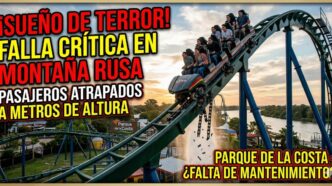 Montaña rusa rota en el Parque de la Costa con pasajeros atrapados en las alturas por falta de mantenimiento