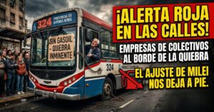 Colectivo de la Provincia de Buenos Aires sin gasoil y al borde de la quiebra por el ajuste de Milei y la retención de subsidios.