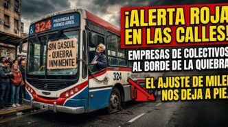 Colectivo de la Provincia de Buenos Aires sin gasoil y al borde de la quiebra por el ajuste de Milei y la retención de subsidios.