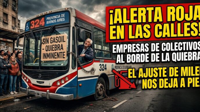 Colectivo de la Provincia de Buenos Aires sin gasoil y al borde de la quiebra por el ajuste de Milei y la retención de subsidios.
