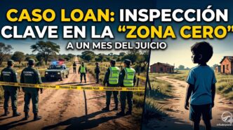 Imagen ilustrativa del Caso Loan con Gendarmería Nacional custodiando la zona cero en 9 de Julio, Corrientes. Operativo judicial clave a un mes del juicio por la desaparición del menor.