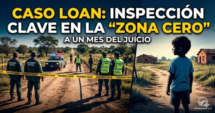 Imagen ilustrativa del Caso Loan con Gendarmería Nacional custodiando la zona cero en 9 de Julio, Corrientes. Operativo judicial clave a un mes del juicio por la desaparición del menor.