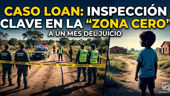 Imagen ilustrativa del Caso Loan con Gendarmería Nacional custodiando la zona cero en 9 de Julio, Corrientes. Operativo judicial clave a un mes del juicio por la desaparición del menor.