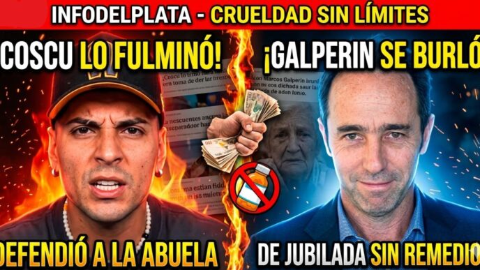 Coscu furioso enfrentando al multimillonario Marcos Galperin tras su repudiable burla a una jubilada que no puede comprar remedios por el brutal ajuste de Milei.