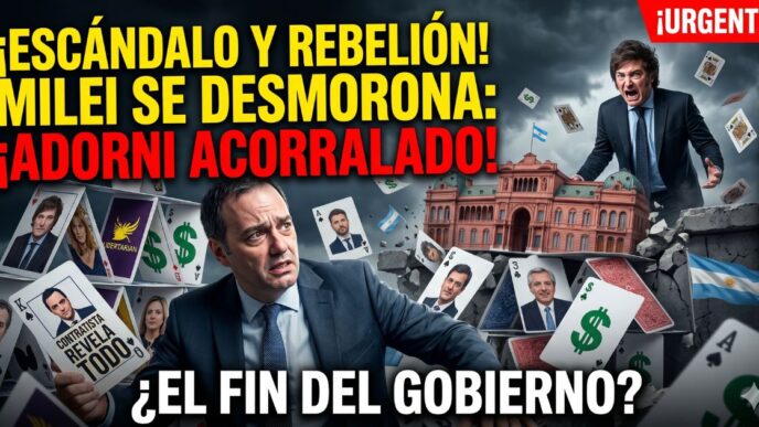 Manuel Adorni acorralado y Javier Milei en crisis mientras se derrumba la Casa Rosada por escándalo de corrupción y rebelión interna en el gabinete.