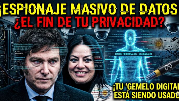 Javier Milei y Sandra Pettovello detrás de un sistema tecnológico de vigilancia con cámaras de seguridad y servidores. Alerta de espionaje masivo y robo de datos personales mediante el Gemelo Digital Social.