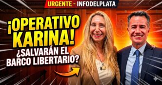 Karina Milei y Martín Menem sonriendo en el Congreso de la Nación durante el operativo de emergencia para salvar a La Libertad Avanza de la crisis.