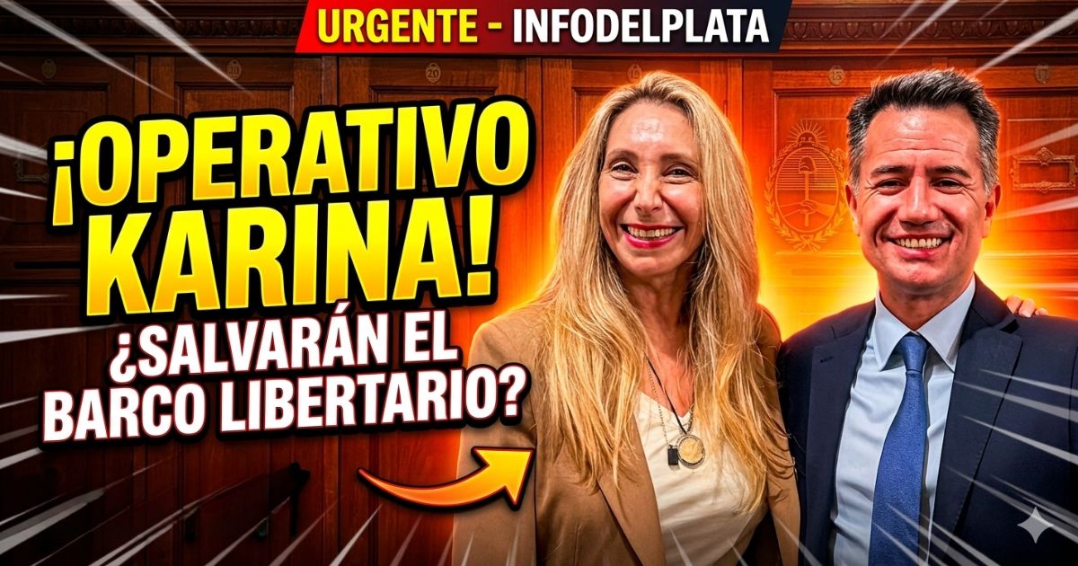 Karina Milei y Martín Menem sonriendo en el Congreso de la Nación durante el operativo de emergencia para salvar a La Libertad Avanza de la crisis.