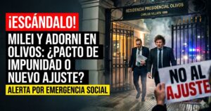 Javier Milei y Manuel Adorni reunidos en la Quinta de Olivos planeando un nuevo ajuste mientras el pueblo sufre la emergencia social