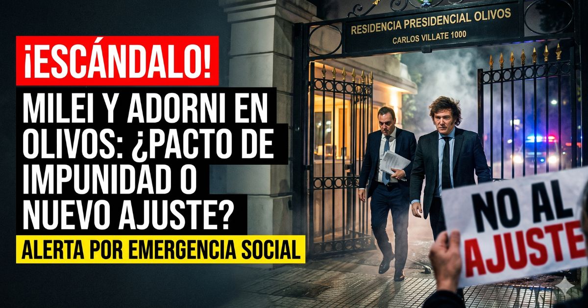 Javier Milei y Manuel Adorni reunidos en la Quinta de Olivos planeando un nuevo ajuste mientras el pueblo sufre la emergencia social