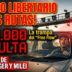 Hombre desesperado en su auto recibiendo una fotomulta de 140 mil pesos por el nuevo sistema de peajes free flow del gobierno.