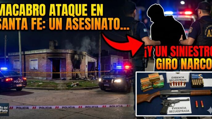 Operativo policial nocturno y armas incautadas tras el macabro crimen en Villa Amelia con un oscuro giro narco.