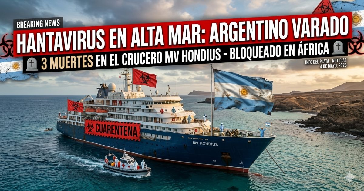 Crucero MV Hondius varado en alta mar frente a Cabo Verde por brote letal de hantavirus con un tripulante argentino a bordo.