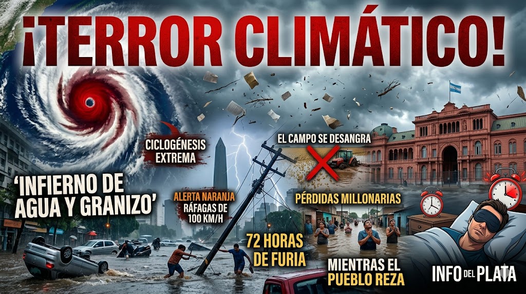 ¡TERROR CLIMÁTICO! UNA CICLOGÉNESIS MONSTRUOSA AMENAZA CON SEPULTAR A BUENOS AIRES MIENTRAS EL GOBIERNO DUERME