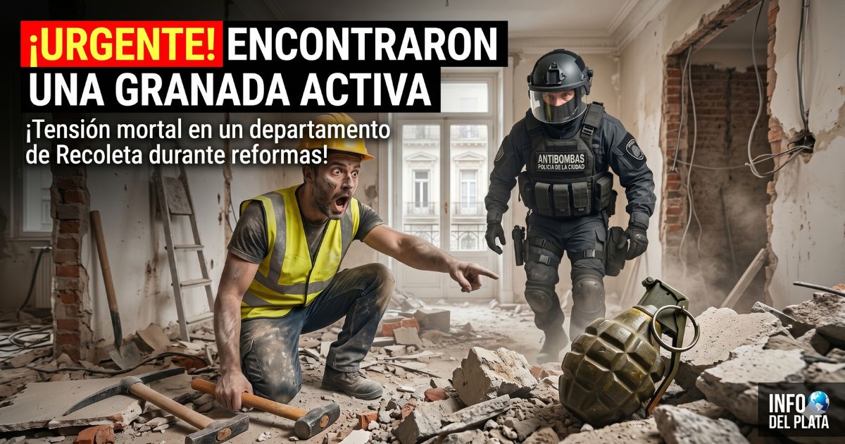Operario en shock tras encontrar una granada activa en Recoleta durante la refacción de un departamento. Intervención de urgencia del Escuadrón Antibombas.