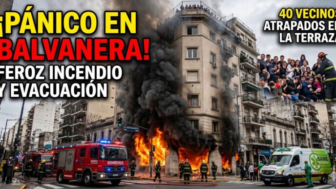 Feroz incendio en Balvanera: impactante imagen del fuego en Avenida Independencia y el megaoperativo del SAME y Bomberos para rescatar a 40 vecinos atrapados en la terraza.