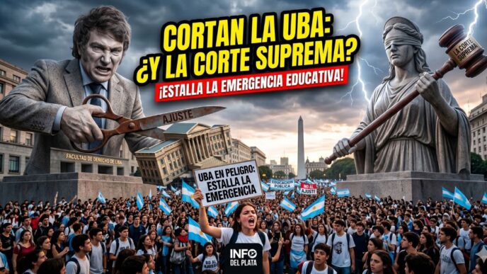 Multitudinaria marcha federal contra el ajuste salvaje de Javier Milei. Estudiantes defienden la universidad pública mientras la Corte Suprema decide el futuro del presupuesto universitario.
