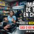 Captura de cámara de seguridad del violento robo en Charata donde un delincuente armado apunta a la empleada del kiosco.