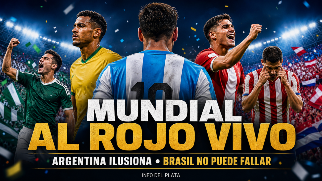 Portada deportiva del Mundial 2026 con Argentina, Brasil, México, Canadá y Paraguay como protagonistas de la jornada.