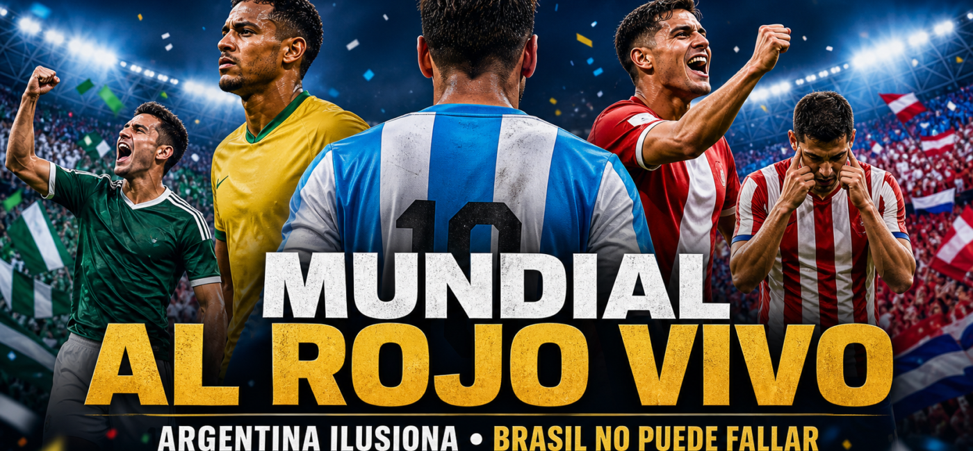 Portada deportiva del Mundial 2026 con Argentina, Brasil, México, Canadá y Paraguay como protagonistas de la jornada.