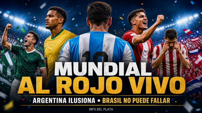 Portada deportiva del Mundial 2026 con Argentina, Brasil, México, Canadá y Paraguay como protagonistas de la jornada.