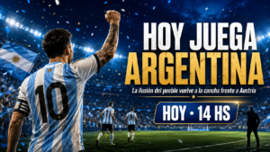 Portada de Argentina vs Austria por el Mundial 2026, con la Selección Argentina jugando a las 14 hs