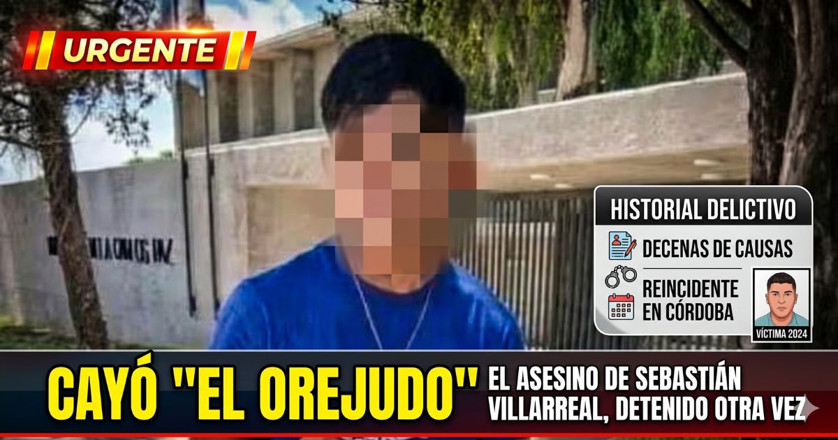 El Orejudo, el menor de 16 años asesino de Sebastián Villarreal, detenido nuevamente en Córdoba por robo.